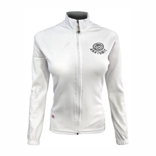 White Long sleeve Thermovent Ladies Cycling Shirt