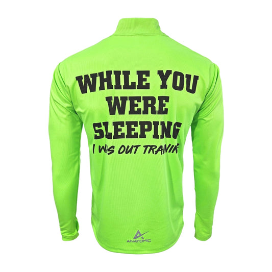 Green Vizi Longsleeve Running Shirt with Thumbhole