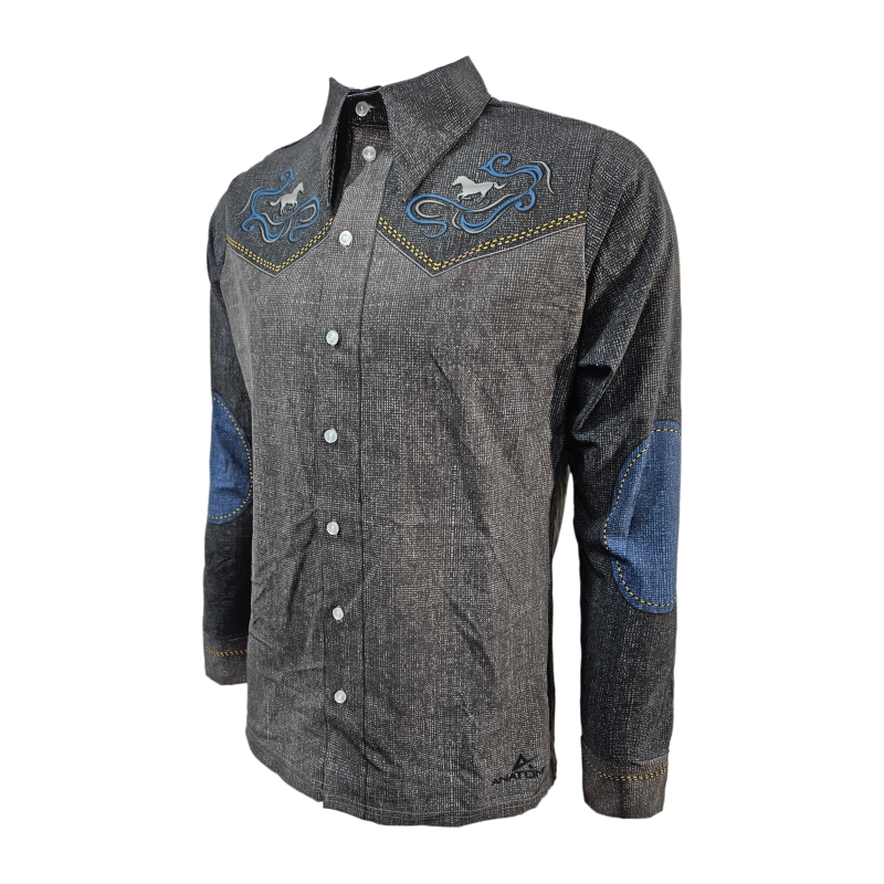 Gray Mens Button Shirt