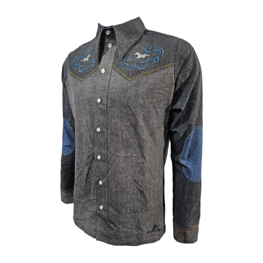 Gray Mens Button Shirt