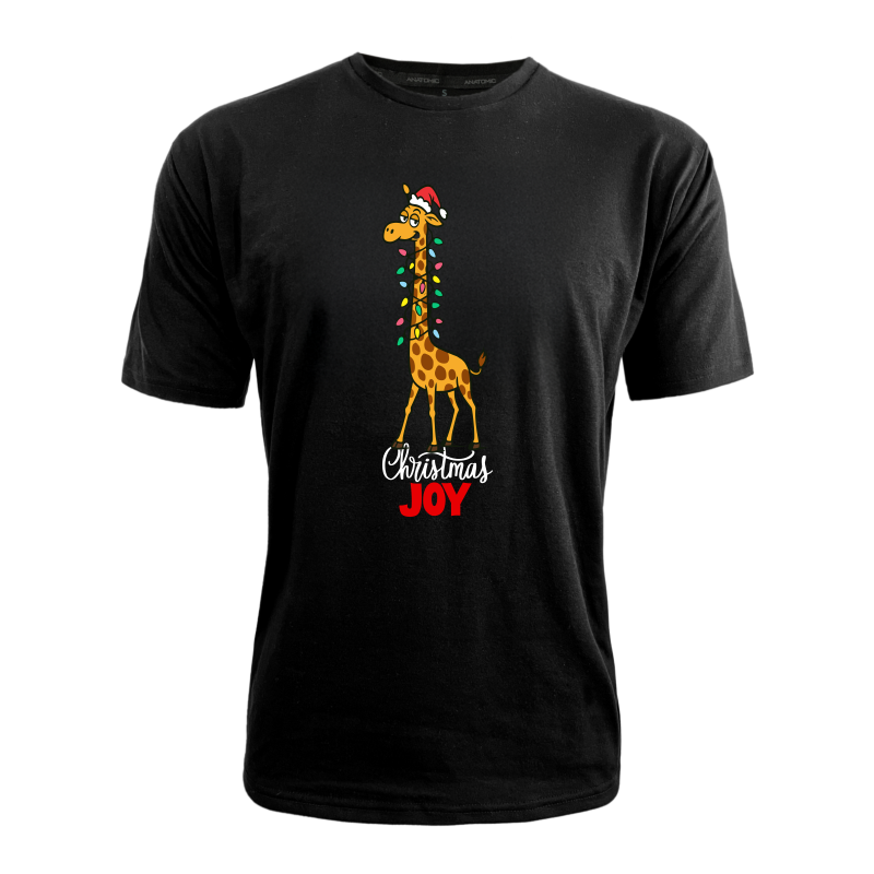 Xmas Giraffe Mens T-shirt