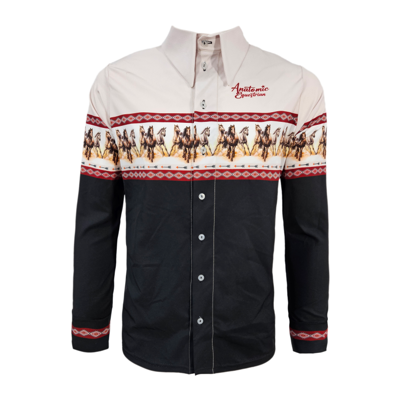 Running Horses Mens Button Shirt