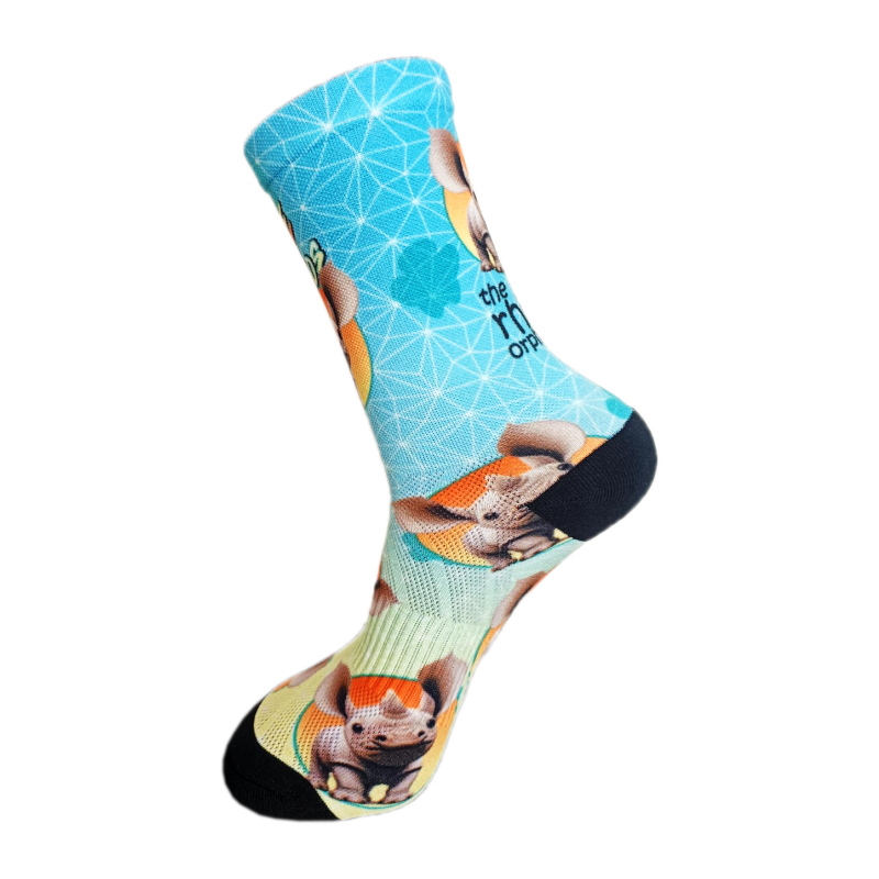 Save the Rhinos Blue Socks