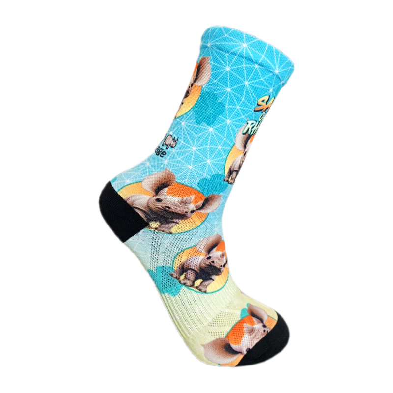 Save the Rhinos Blue Socks