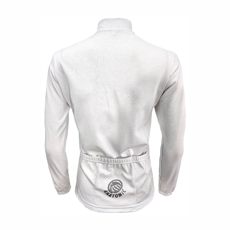 White Long sleeve Thermovent Ladies Cycling Shirt