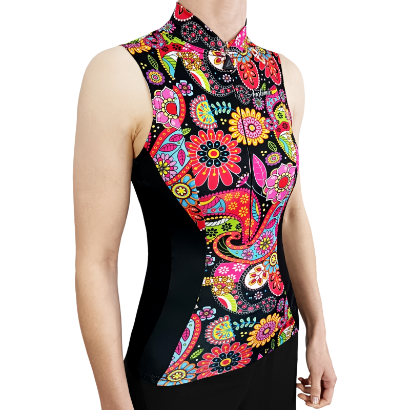 Floral Fusion Ladies Sleeveless Cycling Shirt