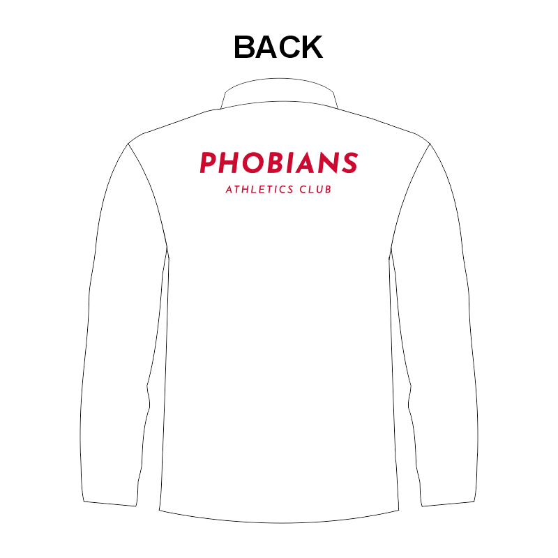Phobians Mens and Ladies WHITE Winter Training Top