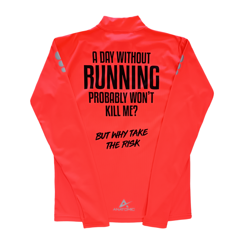 A day without Orange Vizi Longsleeve Running Shirt with Thumbhole